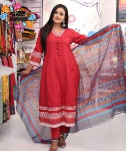 Floral Designer Deep Raspberry Wine And White Ready Made Shalwar Suit Floral Designer Deep Raspberry Wine And White Ready Made Shalwar Suit