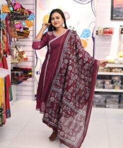 Floral Designer Purple And White Ready Made Shalwar Suit