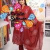 Floral Designer Maroon And White Ready Made Shalwar Suit Floral Designer Maroon And White Ready Made Shalwar Suit