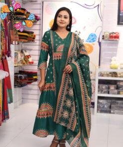 Alternative view of Floral Designer Dark Green Ready Made Shalwar Suit