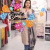 Floral Designer Beige And Blue Ready Made Shalwar Suit