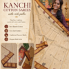 Premium Muted Camel Beige With Deep Rust Maroon Border Kanchi Cotton Saree with Rich Pallu Kanchi Cotton