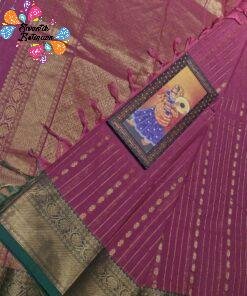 Premium Wine Maroon With Emerald Green Antique Gold Zari Border 120 Count Kanchi Cotton Saree with Rich Pallu Premium Wine Maroon With Emerald Green Antique Gold Zari Border 120 Count Kanchi Cotton Saree with Rich Pallu