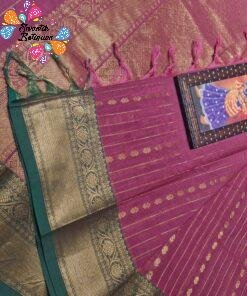 Premium Wine Maroon With Emerald Green Antique Gold Zari Border 120 Count Kanchi Cotton Saree with Rich Pallu Premium Wine Maroon With Emerald Green Antique Gold Zari Border 120 Count Kanchi Cotton Saree with Rich Pallu