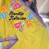 Temple Chariot Motifs Designer Antique Mustard Gold And Purple Border Premium Kanchi Cotton Saree with Rich Pallu