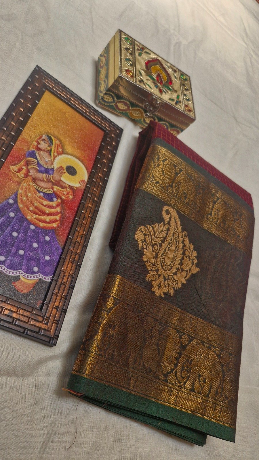 Premium Deep Wine Maroon With Dark Bottle Green Border Kanchi Cotton Saree with Rich Pallu Premium Deep Wine Maroon With Dark Bottle Green Border Kanchi Cotton Saree with Rich Pallu