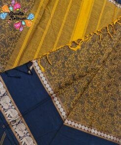 Antique Mustard Gold And Charcoal Black Premium Vanasigaram Kanchi Cotton Saree Antique Mustard Gold And Charcoal Black Premium Vanasigaram Kanchi Cotton Saree