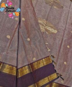 Dusty Mocha Taupe with Deep Chocolate Brown and Antique Gold Zari Border Premium Kanchi Cotton Saree with Rich Pallu Dusty Mocha Taupe with Deep Chocolate Brown and Antique Gold Zari Border Premium Kanchi Cotton Saree with Rich Pallu