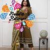 Floral Designer Olive Green And White Ready Made Shalwar Suit