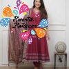 Floral Designer Deep Raspberry Wine And White Ready Made Shalwar Suit Floral Designer Deep Raspberry Wine And White Ready Made Shalwar Suit