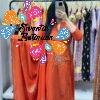 Floral Designer Orange And White  Ready Made Shalwar Suit