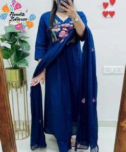Floral Designer Navy Blue Ready Made Shalwar Suit Floral Designer Navy Blue Ready Made Shalwar Suit