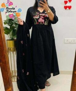 Floral Designer Black Ready Made Shalwar Suit