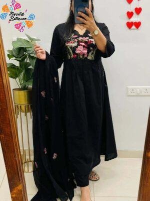 Floral Designer Black Ready Made Shalwar Suit