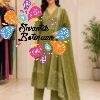 Floral Designer Light Olive Green Ready Made Shalwar Suit Floral Designer Light Olive Green Ready Made Shalwar Suit