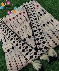 Floral Designer White And Black With Red Mixed Ready Made Shalwar Suit Floral Designer White And Black With Red Mixed Ready Made Shalwar Suit