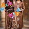 Flower Designer Rust Brown Ready Made Shalwar Suit