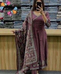 Floral Designer Purple And White Ready Made Shalwar Suit