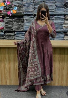 Floral Designer Purple And White Ready Made Shalwar Suit