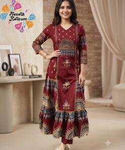 Floral Designer Maroon Ready Made Shalwar Suit Floral Designer Maroon Ready Made Shalwar Suit
