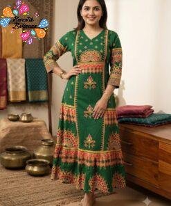 Floral Designer Dark Green Ready Made Shalwar Suit Floral Designer Dark Green Ready Made Shalwar Suit