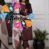 Warli Style Tribal Embroidery Designer Maroon And White Ready Made Shalwar Suit