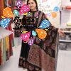 Floral Designer Black And Rust Red Ready Made Shalwar Suit