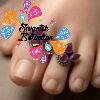 Flower Designer Pink Stone Oxidised Toe Rings