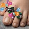 Green With Pink And White Stone Mixed Oxidized Toe Rings