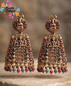 Welcome Swastik Boutiques, Sri Lanka Alternative view of Kopuram Designer Oxidised Gold Jhumkha