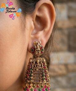 Kopuram Designer Oxidised Gold Jhumkha