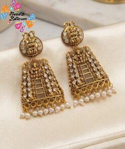 Welcome Swastik Boutiques, Sri Lanka Alternative view of Kopuram Designer Oxidised Gold Jhumkha