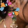 Dark Green Lotus Designer Oxidised Gold Jhumkha