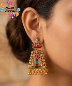 Kopuram Designer Oxidised Gold Jhumkha