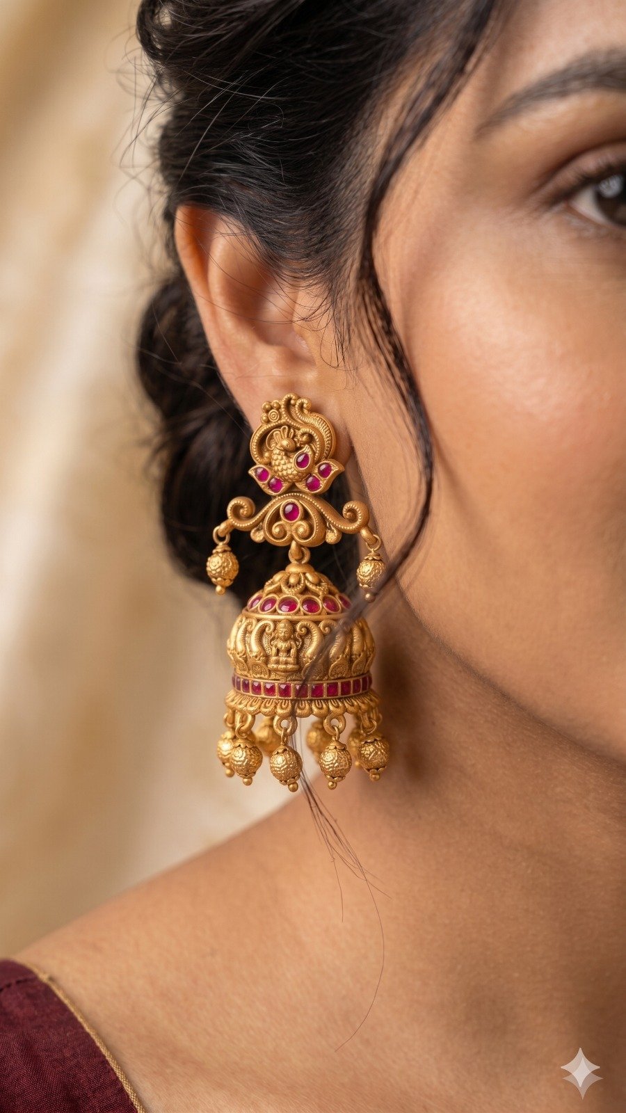 Peacock Designer Matte Finished Jhumka Peacock Designer Matte Finished Jhumka
