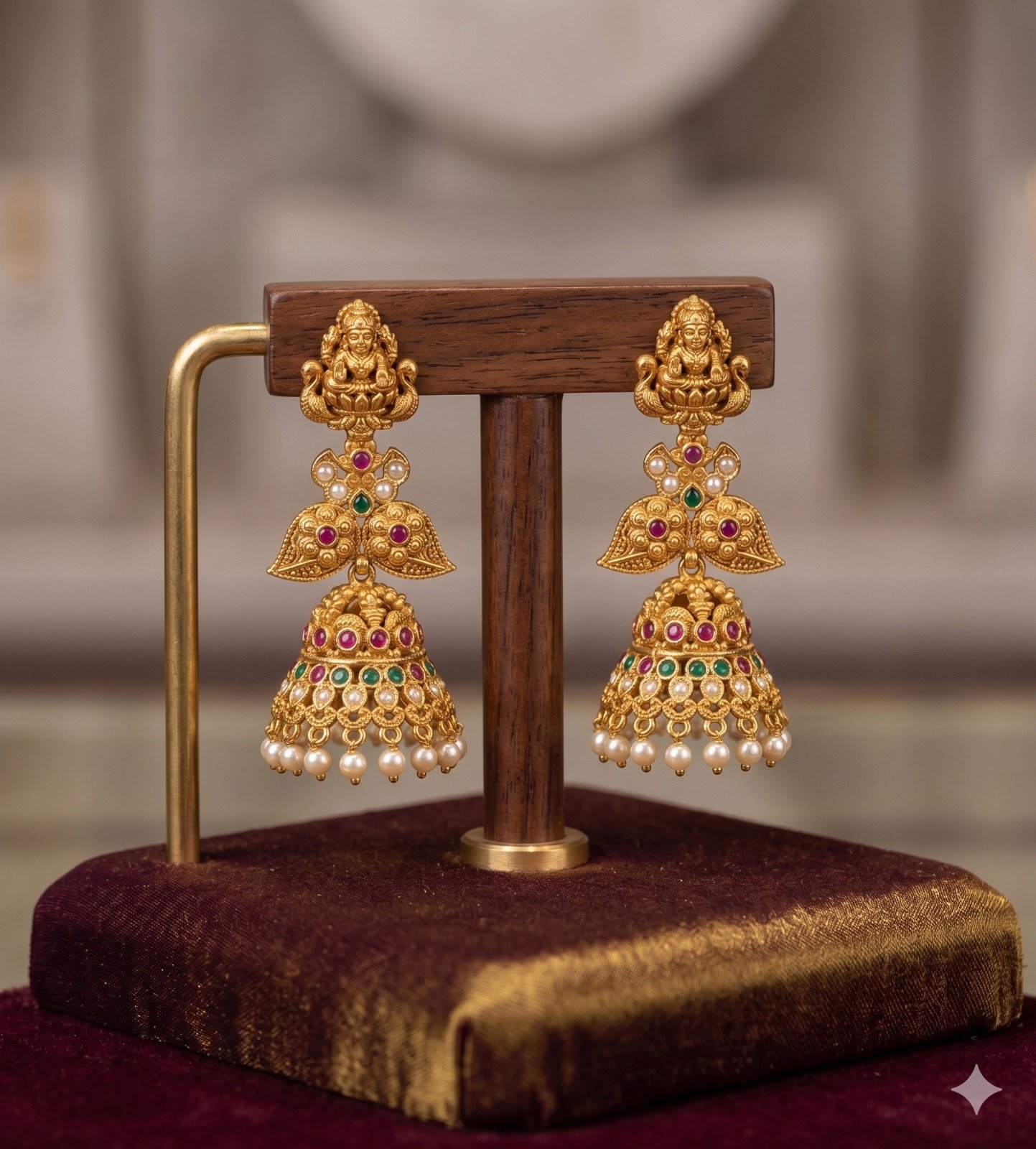 Lakshmi Designer Matte Finished Jhumka Lakshmi Designer Matte Finished Jhumka - Image 2
