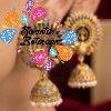 Multi Colour Stone With Peacock Designer Oxidised Gold Jhumkha