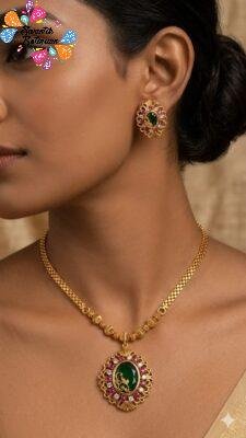 Floral Designer Matte Finished Necklace