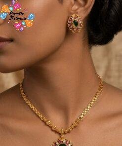 Floral Designer Matte Finished Necklace