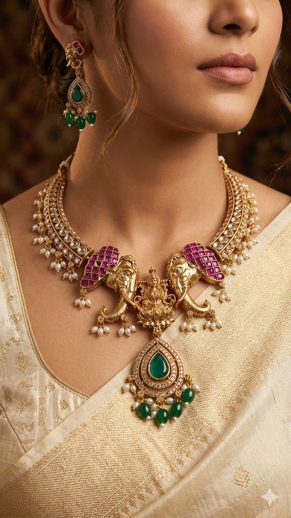 Lakshmi Designer Matte Finished Necklace Lakshmi Designer Matte Finished Necklace