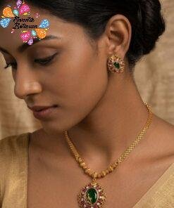 Alternative view of Floral Designer Matte Finished Necklace