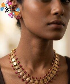 Coin Designer Matte Finished Necklace