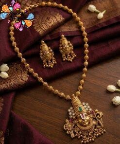 Perumal Face Designer Matte Finished Haram Perumal Face Designer Matte Finished Haram