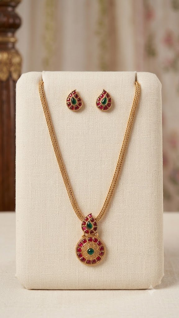 Floral Designer Matte Finished Necklace Floral Designer Matte Finished Necklace - Image 2
