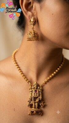 Maroon Perumal Designer Matte Finished Necklace