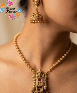 Maroon Perumal Designer Matte Finished Necklace
