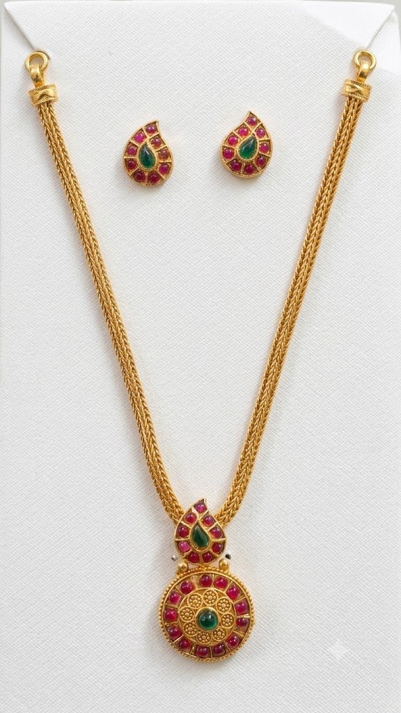 Floral Designer Matte Finished Necklace Floral Designer Matte Finished Necklace - Image 3