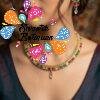 Pink And White with Green Stone Mixed Floral Designer Chocker Type Matte Finished Necklace