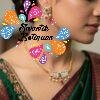 Lotus Designer Matte Finished Necklace Ad Stones Necklace