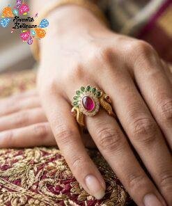 Premium Peacock Designer Matte Finished Ring